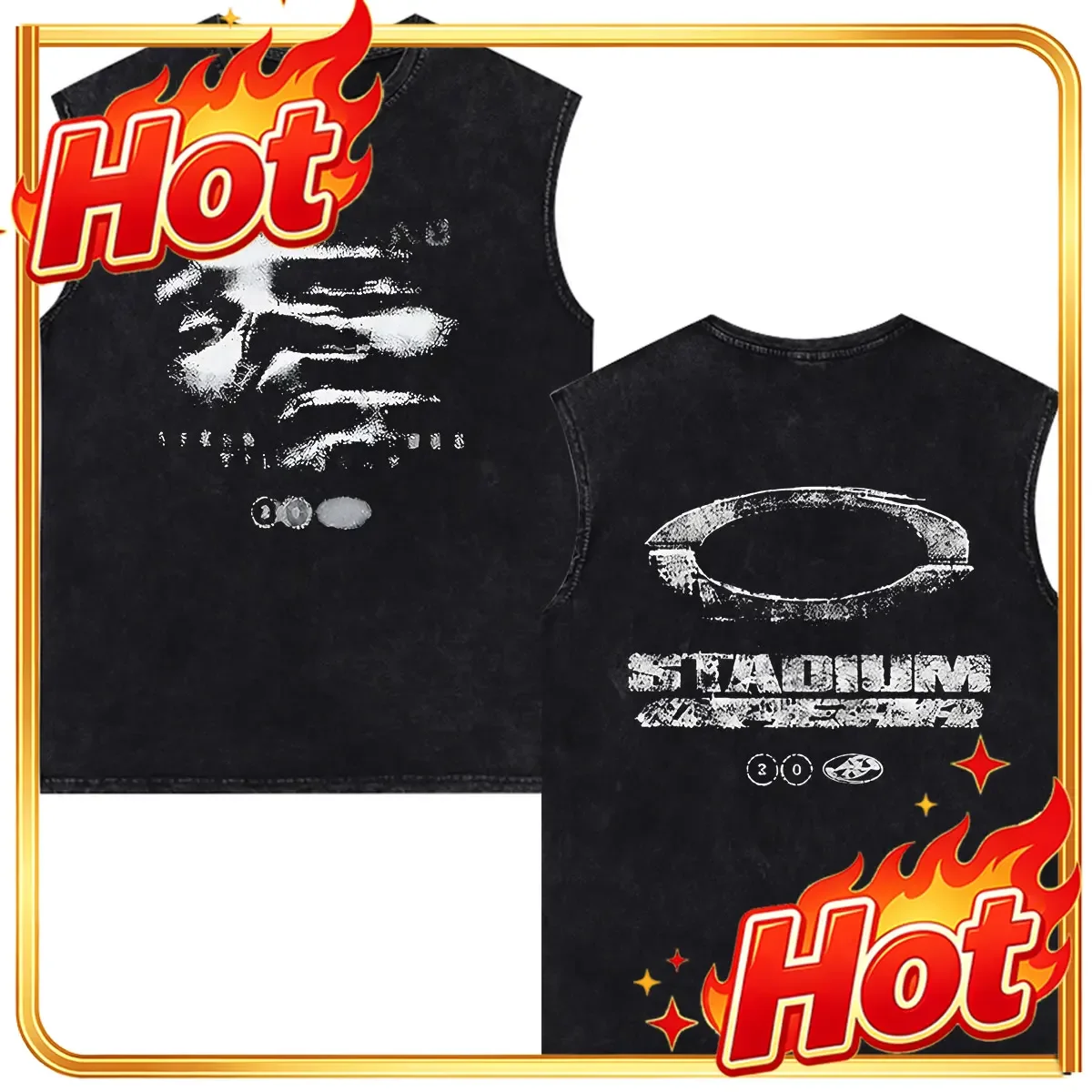 The Weeknd After Hours Til Dawn  Tour 2026 Print Vintage Washed Vest T-shirt Men Women Hip-hop Cotton Loose T-shirts Streetwear