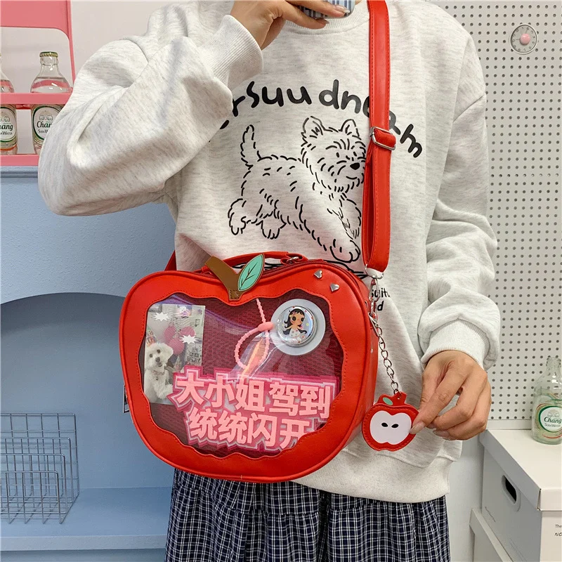 Red Apple Shape Crossbody Bag, Transparent PVC Shoulder Handbag Cute, Cartoon Fruit Purse Fashion Women, Girls Party Gift 2026