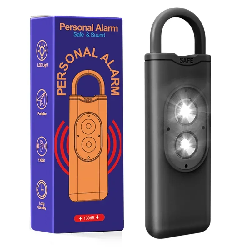 Personal Security Keychain Alarm, Personal Alarms, 130dB SOS LED Light, Self Defense Siren Safety Alarm for Women Keychain