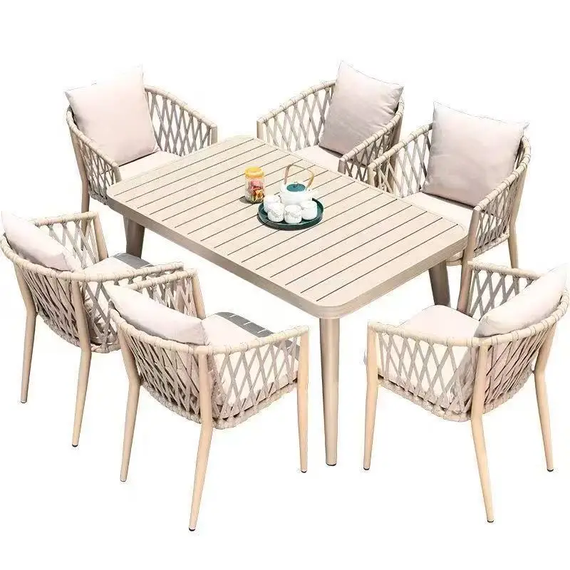 LMM Outdoor Balcony Leisure Table and Chair Rattan Back Chair Rattan Combination Furniture