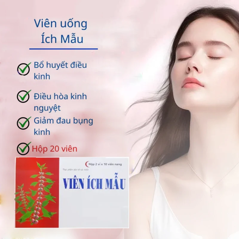 

VIÊN ÍCH MẪU hỗ trợ điều hoà nữ cân bằng, Thời kỳ mãn kinh, chống lão hóa, Vien uong icy mau, Bo huyet, dieu kinh, Hop 20 vien