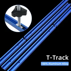 Aluminum Alloy 19 Type Miter Track Jig Clamping Tool, 2Pc 500MM Double-Cut Profile T Track with Predrilled Mounting Holes