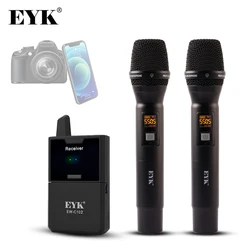 EYK EW-C102 touristes canaux UHF sans fil déterminer Microphone avec fonction de moniteur pour appareil photo reflex numérique téléphone téléchargements en direct statique