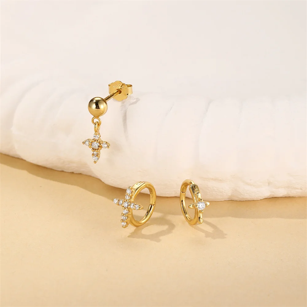 Aide Various Styles Zircon Earrings Set 925 Sterling Silver Women Earrings Ear Stud Pendientes Summer Y2k 2026 New Year Jewelry
