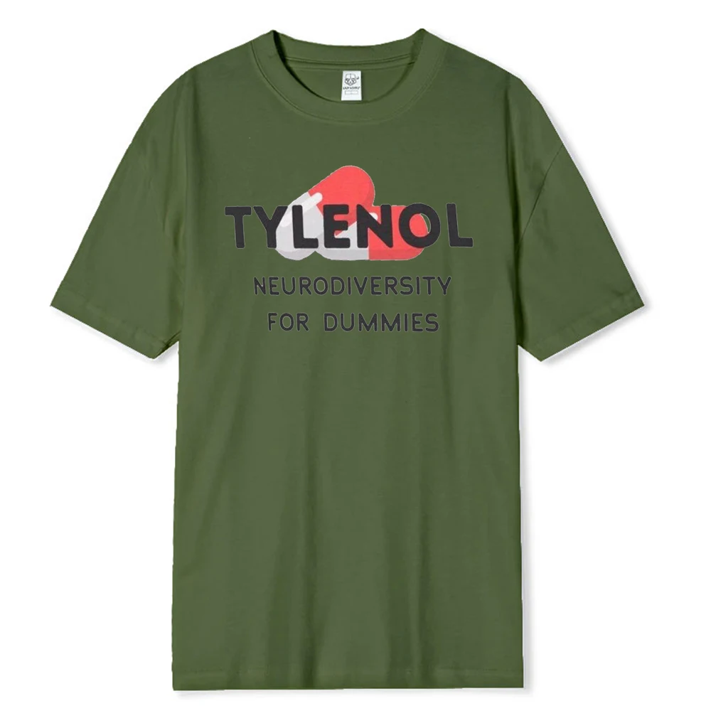 Tylenol: التنوع العصبي للدمى قميص مضحك تي شيرت Tylenol لا سبب التوحد قميص سياسي جديد في بلايز وتيز قطنية