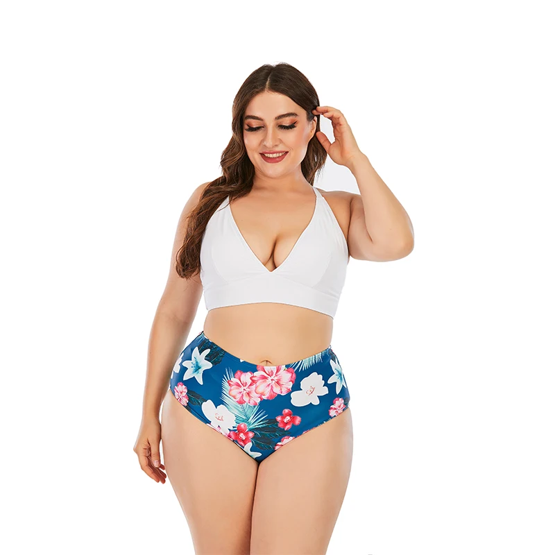 Bikini Set Hoge Taille Badpak Vrouwen 2 Stuks Grote Size Badpakken Voor Grote Borsten Badmode Push Up Zomer Strand kleding