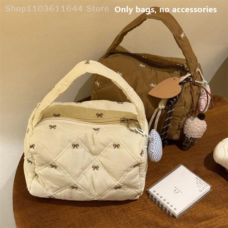 

Cute Bow Makeup Bag Girly Large Capacity Handheld Cosmetic Bag Portable Storage Bags Handbag Travel Toiletry Washing Pouch Gifts