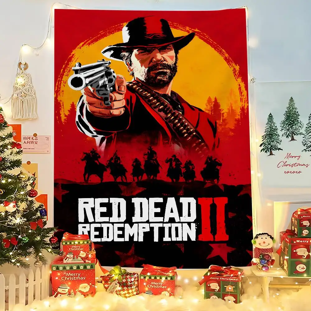 لعبة R-red Dead Redemption نسيج معلق عنبر غرفة المفرش بطانية غرفة الأطفال هدية تزيين المنزل الطرف