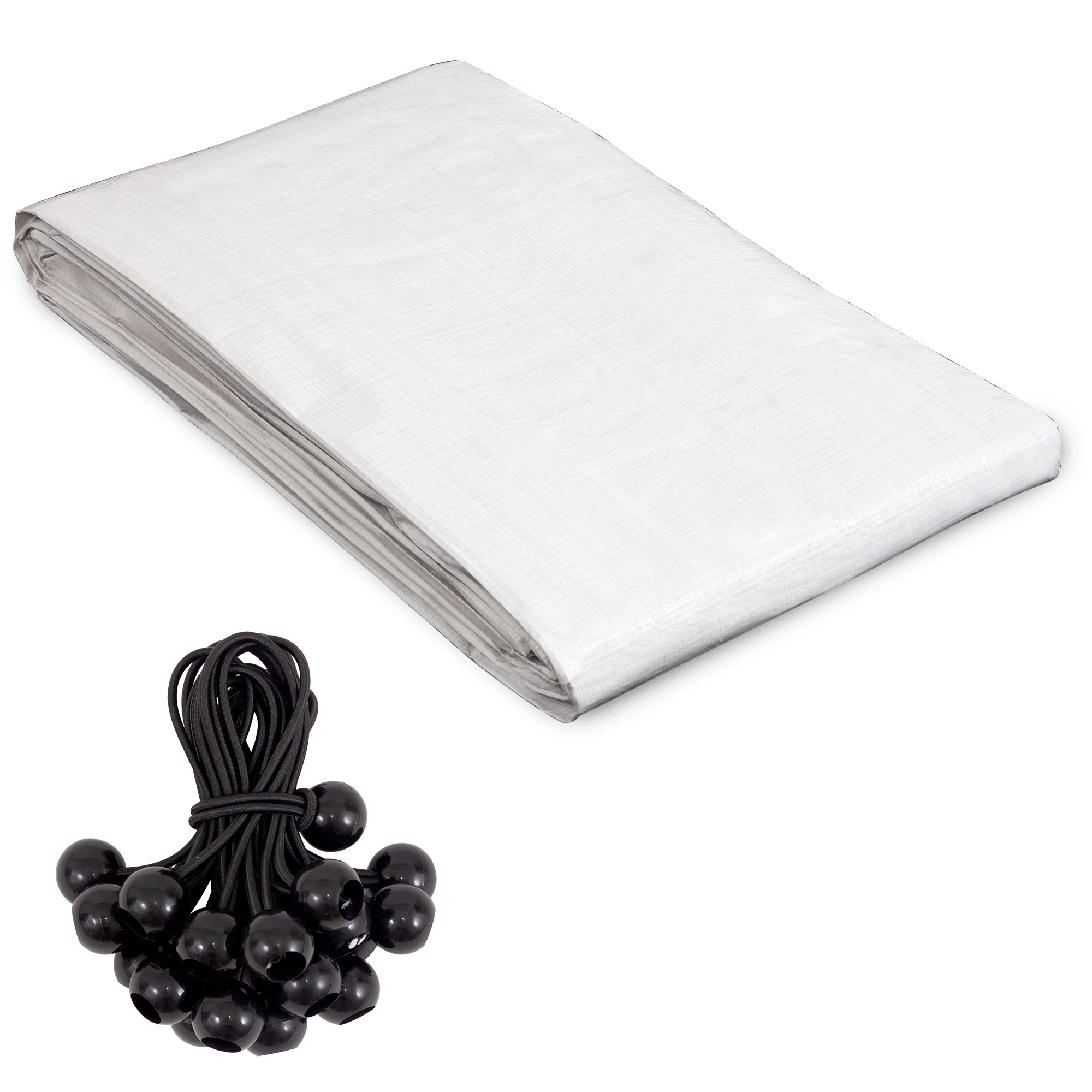 

Waterproof UV-Proof Metal Chicken Coop Cover +22 Bungee Balls