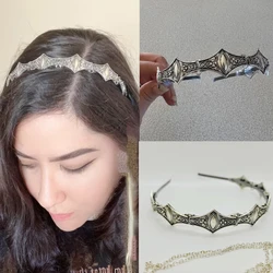 Vintage Metal Crown Headpiece Princess Queen Headwear Cosplay Women Baroque Wedding Party Headband Accessories Props Gifts