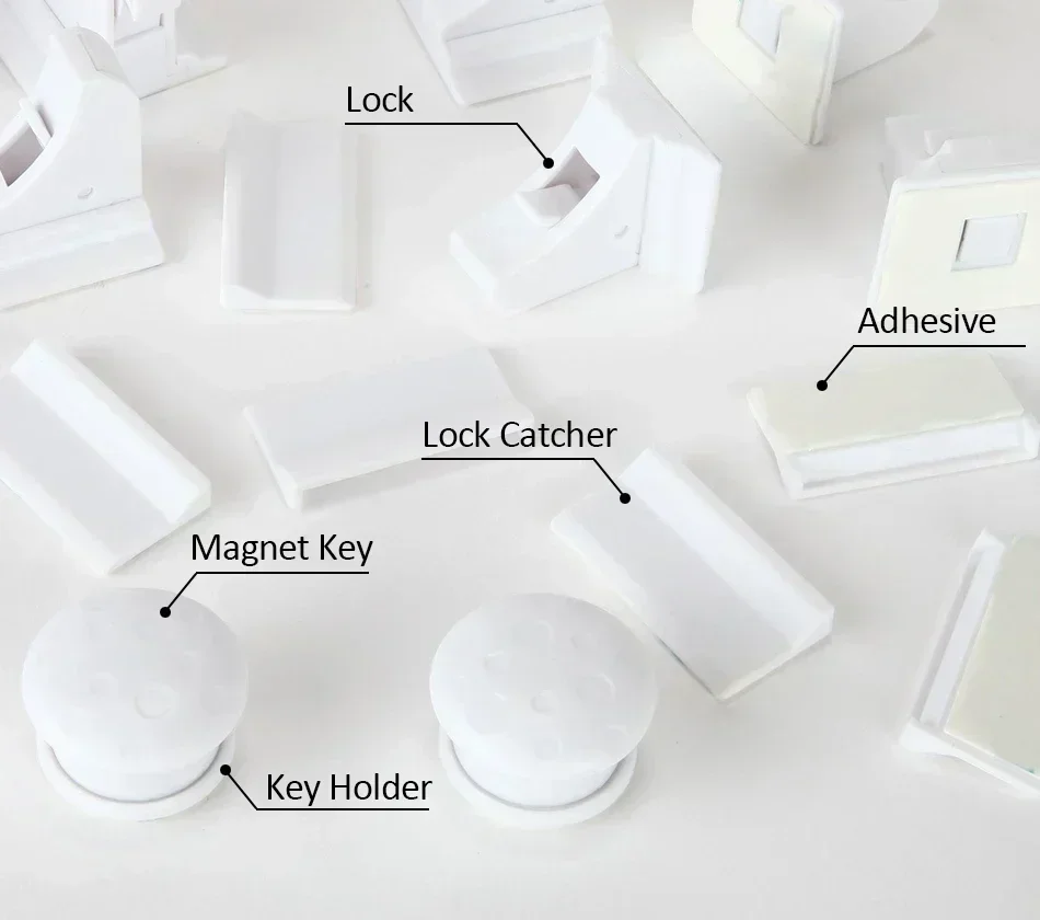 Magnetisches Kindersicherung, Begrenzer, Kinderschutz, Baby-Sicherheitsschloss, unsichtbares Schloss, Kindersicherheit, Schubladenriegel, Schranktür – Detail 6