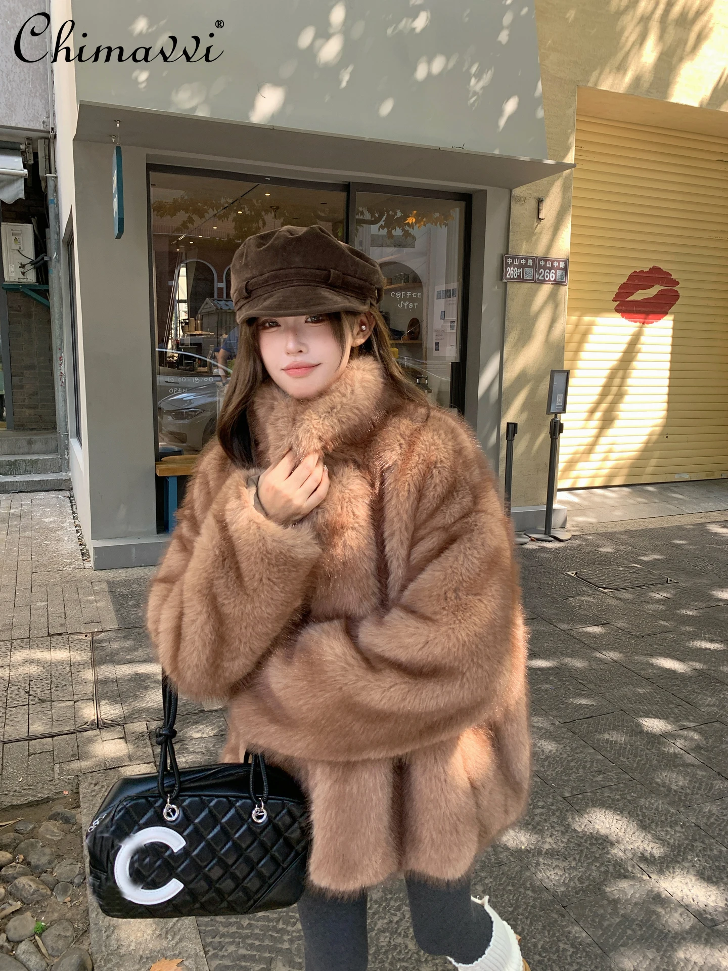 

2025 Winter Clothes New High-End Fashion Fur Coat for Women Thickened Fox Fur Warm Loose-Fit Long-Sleeve Jackets Plush Overcoat