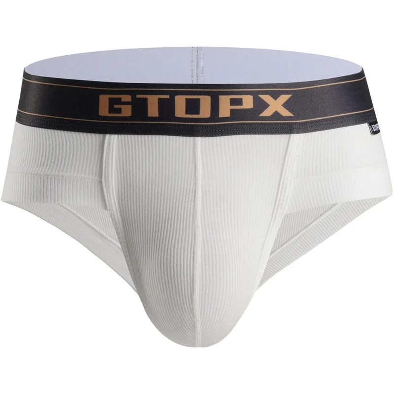 GTOPX MAN Men\'s Briefs U-Convex Enlarged Pouch Underwear Sweat-Absorbing Breathable Panties High Fork String Underpants Cueca