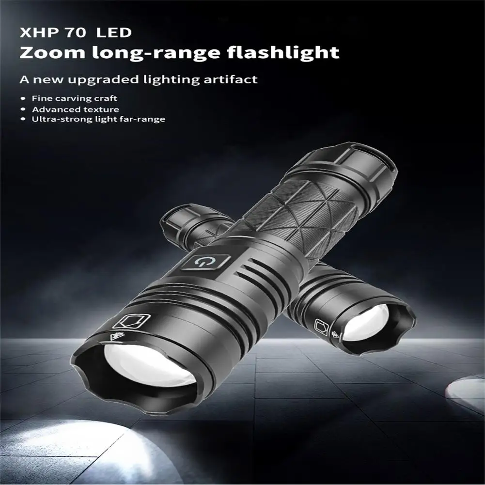 XHP70 LED Led Flashlight High Power Rechargeable 4 Core Torch Emergency Lamp Zoom USB Hand Lantern For Adventure Camping Outdoor