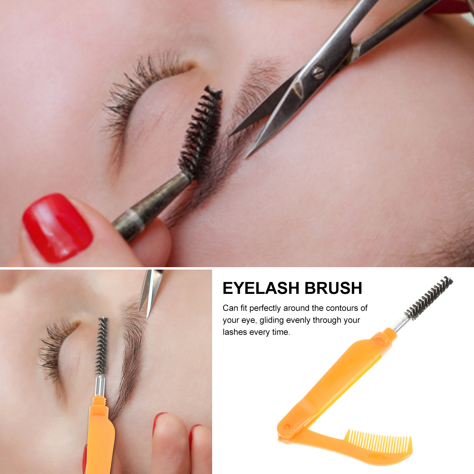 6개입 접이식 속눈썹 빗 눈썹 빗 세트 구부릴 수 있는 메이크업 도구 속눈썹 및 눈썹 정리 자연스러운 마무리 살롱 가정용