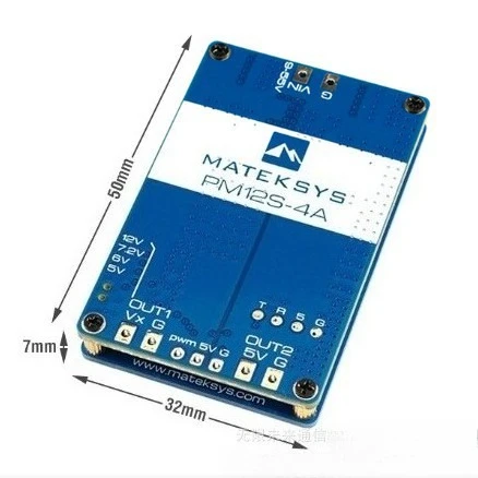 

MATEKSYS Power Module PM12S-4A 9~55V DCIN(3~12S LiPo