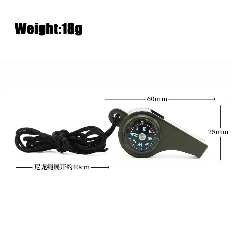 1Pc Premium 3-in-1 Multifunctional Rescue Whistle with Compass and Thermometer Camping and Hiking Equipment