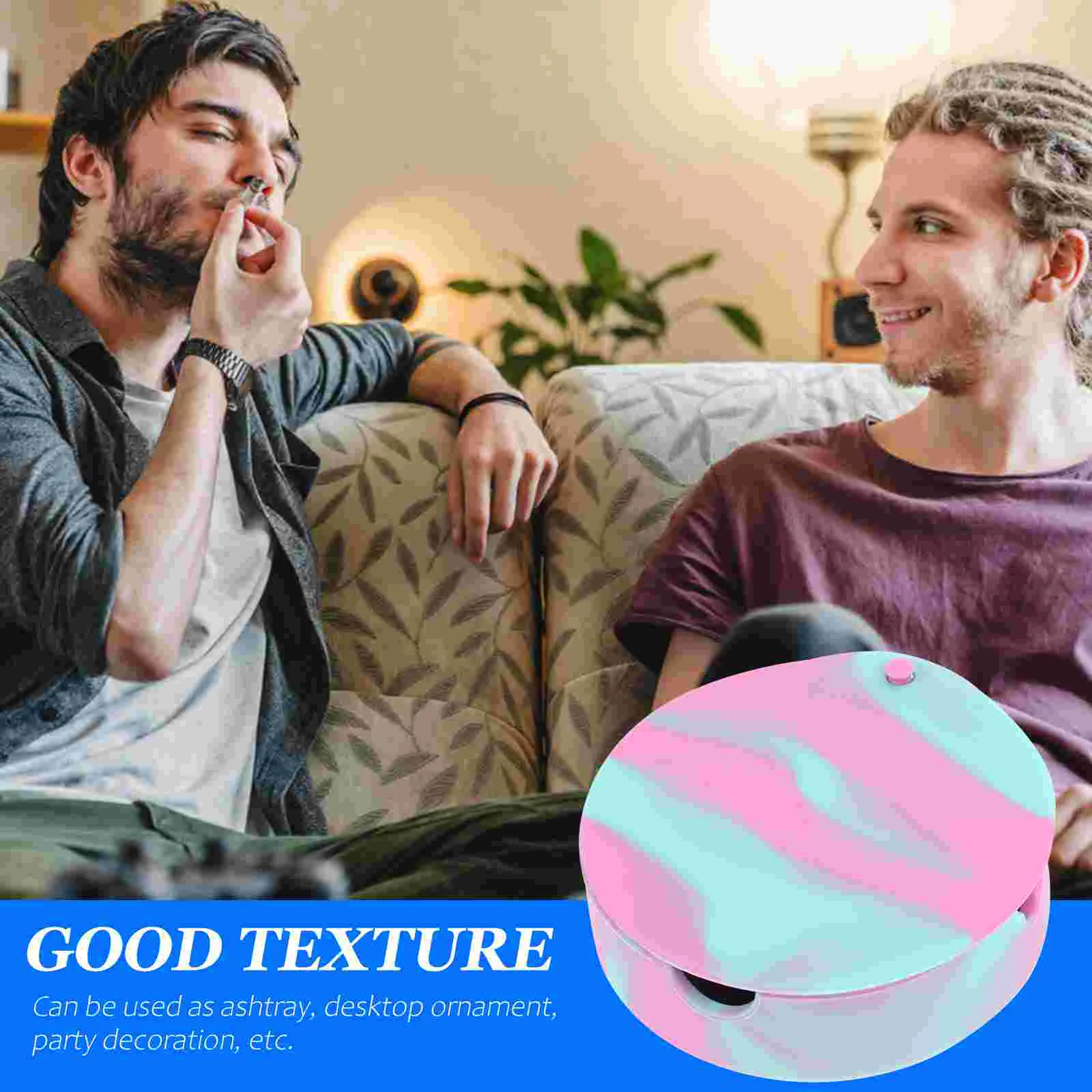 Decorative Home Soot Tray Silicone Colorful Lidded Ashtray Desktop Ashtray Decor