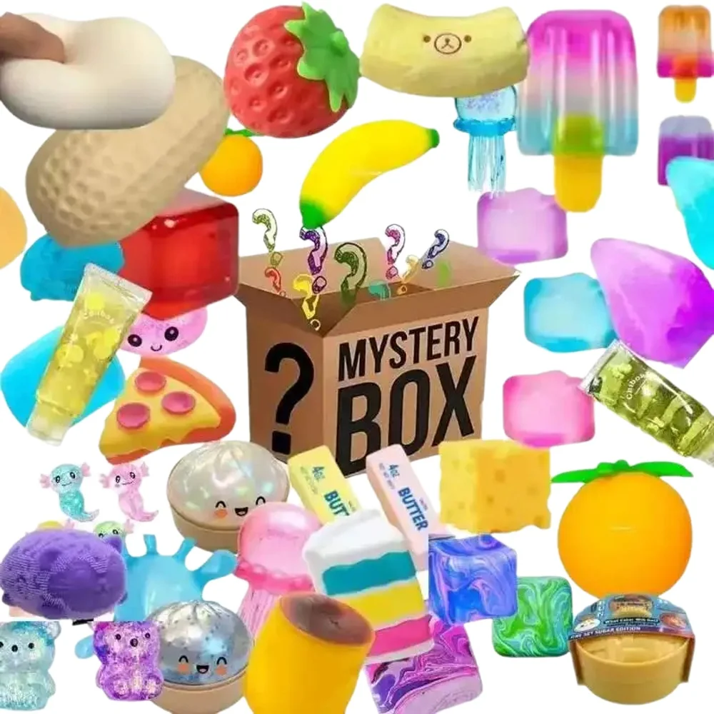 100 Arten von Squishy-Spielzeugen, Antistress-Rebound-Quetschspielzeug, Blindbox, Entspannendes Squishy, zur Linderung von Angst und Stress, Überraschungsgeschenk