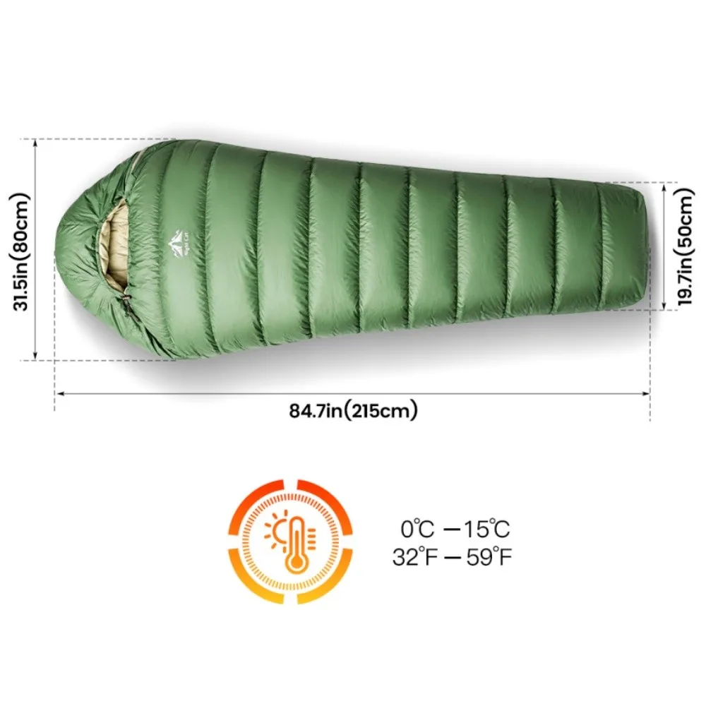 Night Cat Down Sleeping Bag: 600 Fill Power Duck Down 32-59 ℉ Backpacking Mummy Sleeping Bags Ultralight for Adults Outdoor Camping Hiking