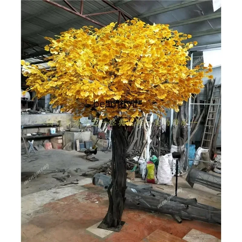 Simulation Ginkgo Yellow Plant Large Banyan Peach Tree Decoration Engineering Fake TreesN