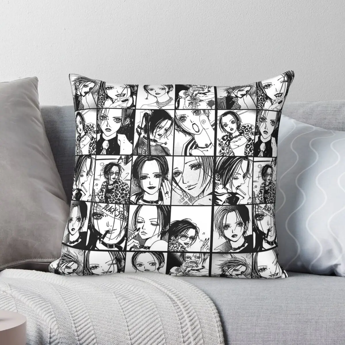 Nana Osaki Manga Collage Square Pillowcase Polyester Linen Velvet Creative Decorative Pillow Case Sofa Seater Cushion Cover 18