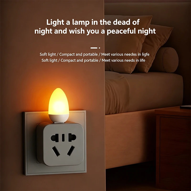 USB LED Flame Light Mini Dynamic Simulated Fire Lamp Energy-Saving Soft Night Light for Camping Bedroom Car Decor 1/2 PCS
