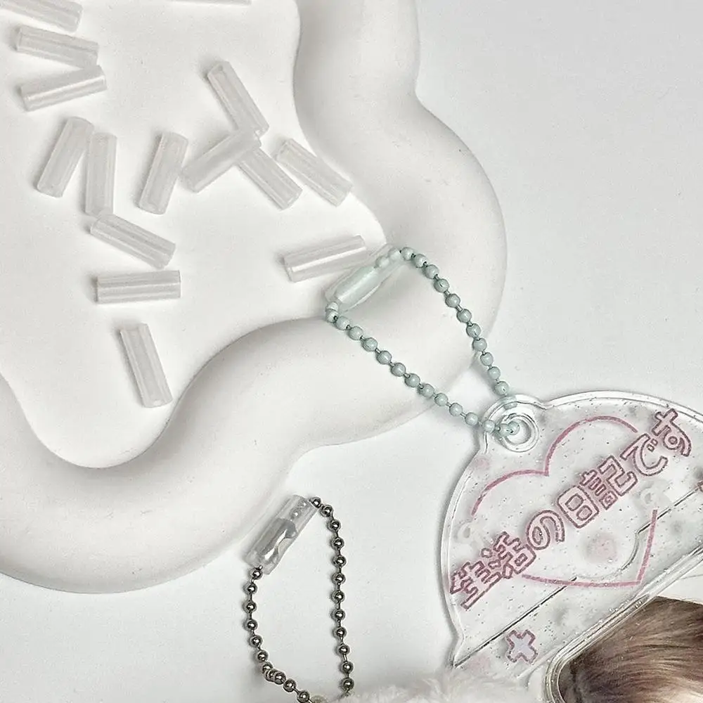 

50 шт., акриловая цепочка из бисера, анти-потерянная крышка, кулон, брелок для карт, защитная цепочка, украшение для сумки, чтобы предотвратить падение, цепочка из бисера