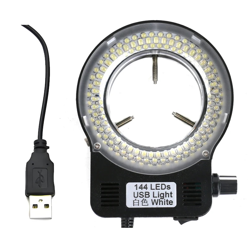 USB Port Adjustable 144 LED Ring Light Source Lamp Spot Light Optics Microscope Camera Illumination For PCB Repair Soldering