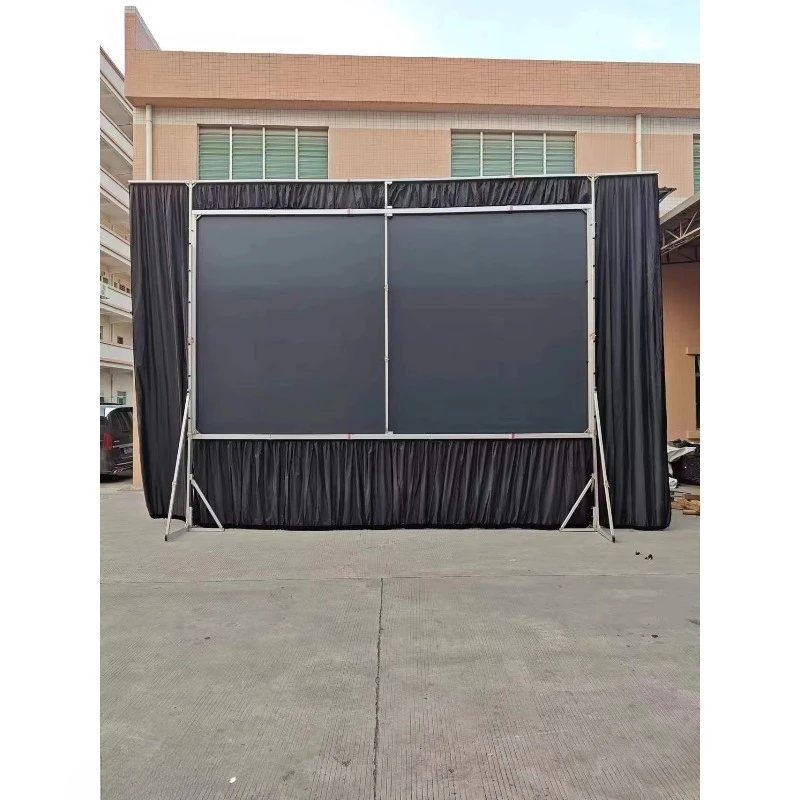 High quality 250 inch 16:9 front and rear material quick folding outdoor portable