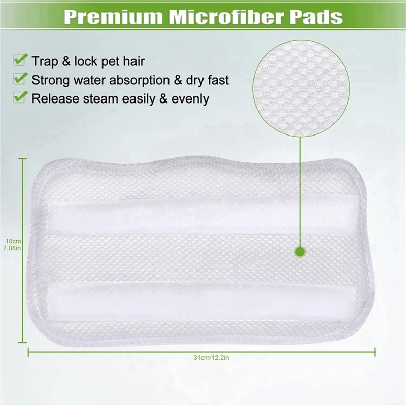 

ABKR-8 Pack Steam Mop Pads Replacement For Shark S3101 S3202 S3250 Washable Cleaning Pad Steamer Pad For Hard Floors