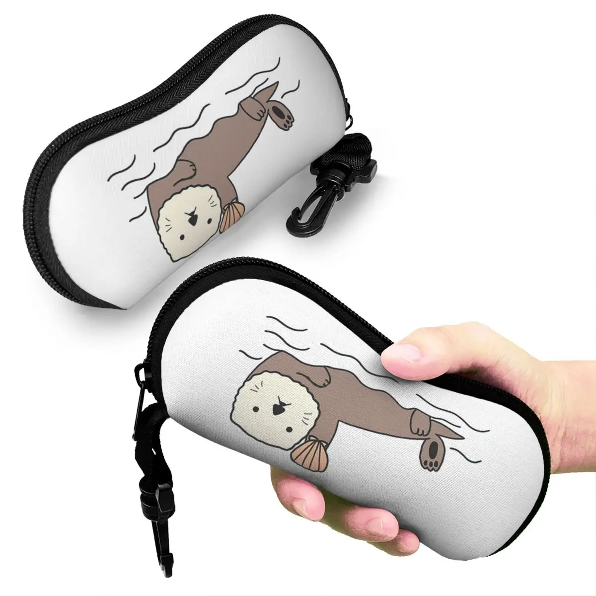 

Cute Sea Otter Bucket Hat40 Shell Glasses Case Protector Sunglasses Box Women Men Soft Eyeglass Bag Pouch