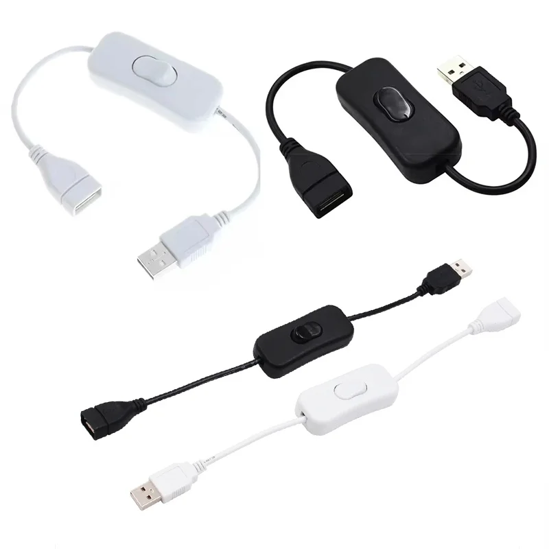 

10pcs 28cm USB Switch With Switch ON/OFF Male to Female Cords Inline Extension Toggle For LED Strip Tape Lamp USB Port Cord