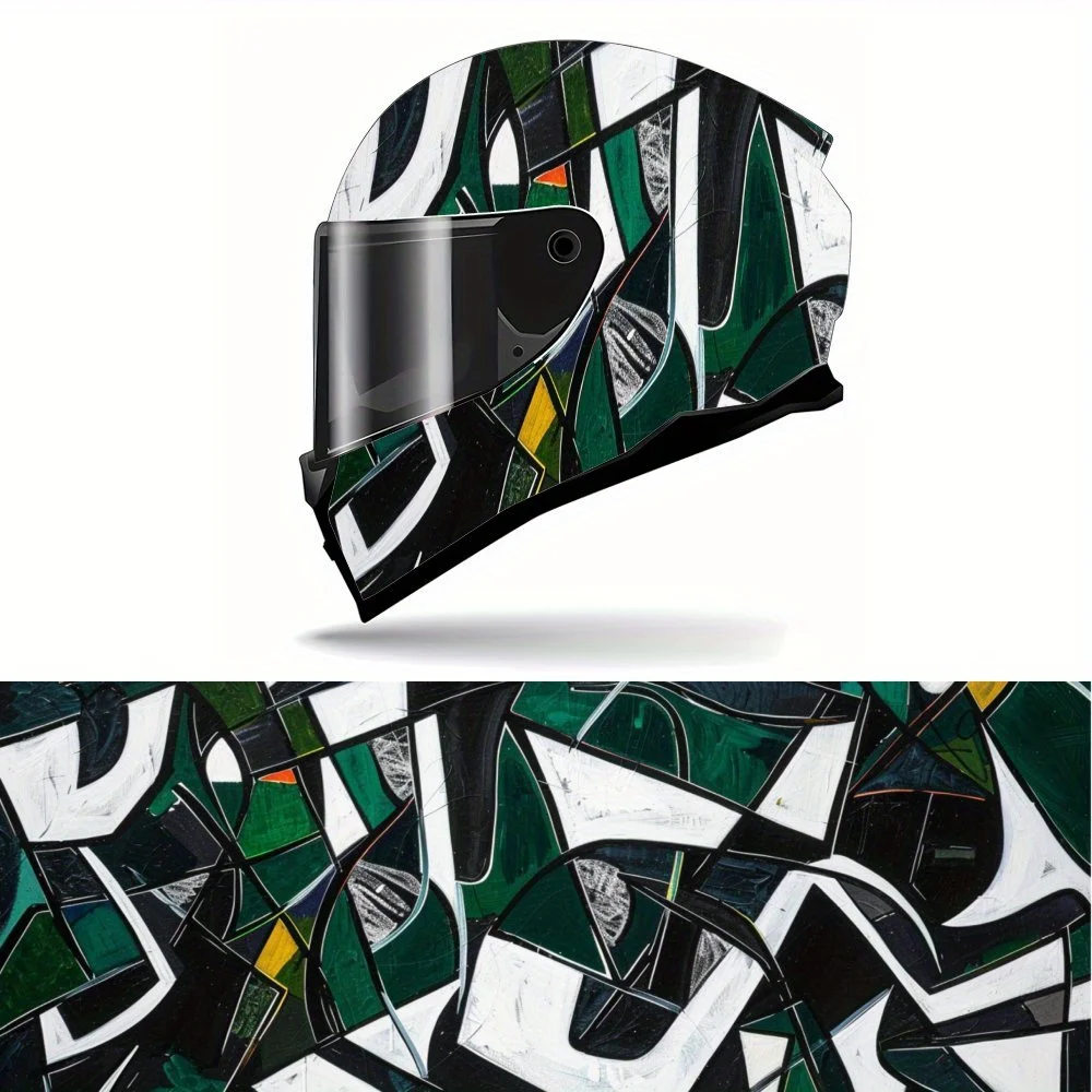 

Abstract Geometry Print Full Helmet Wrap Sticker Motorcycle Helmet Racing Graphic Decal Vinyl Wrap Helmet Decorative Sticker Wat