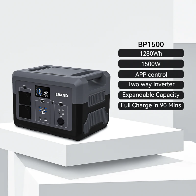 

Portable Power Station 1500W 2400W LiFePO4 Solar Generator Home Energy Storage System for EU