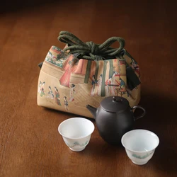 Ancient Painting Han Palace Storage Bag Travel Bag Tea Set Teapot One Pot Two Cups Large Thickened Cloth Bag