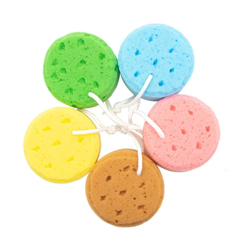 Cute round Bath Seaweed Bath Sponge Children Honeycomb Foaming