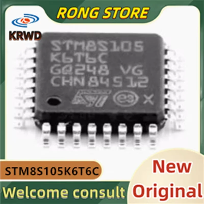 5PCS New STM8S105K6T6C STM8S105K6T6 STM8S105K6 STM8S105K STM8S105 STM8S10 STM8S1 STM IC MCU Chip LQFP-32