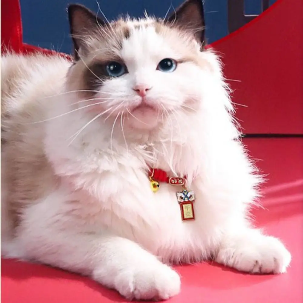 Cartoon Handmade Pet Bell Necklace Adjustable Chinese Style Braided Cat Collar Cute Puppy Collar Dog Accessories