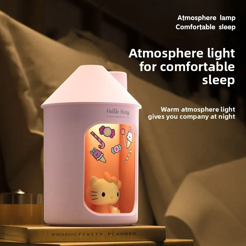 Cute Cartoon Mini Humidifier Kawaii Cat Design Air Cooler Silent Portable Desk Aroma Diffuser with Night Light Women Teen Gift