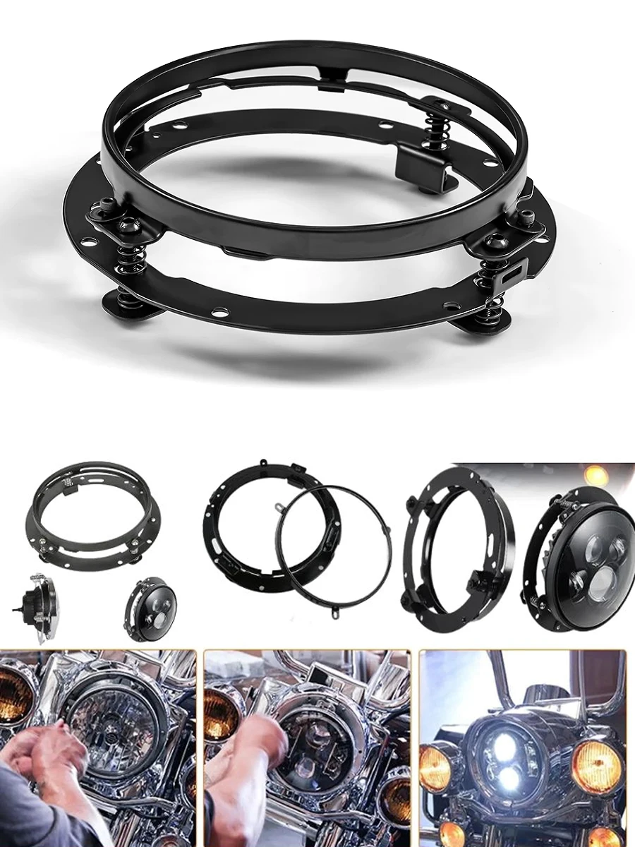 7inch Motorcycle LED Headlight Mounting Bracket Round Ring Headlamp Mount Lamp Holder Brackets For Harley Wrangler
