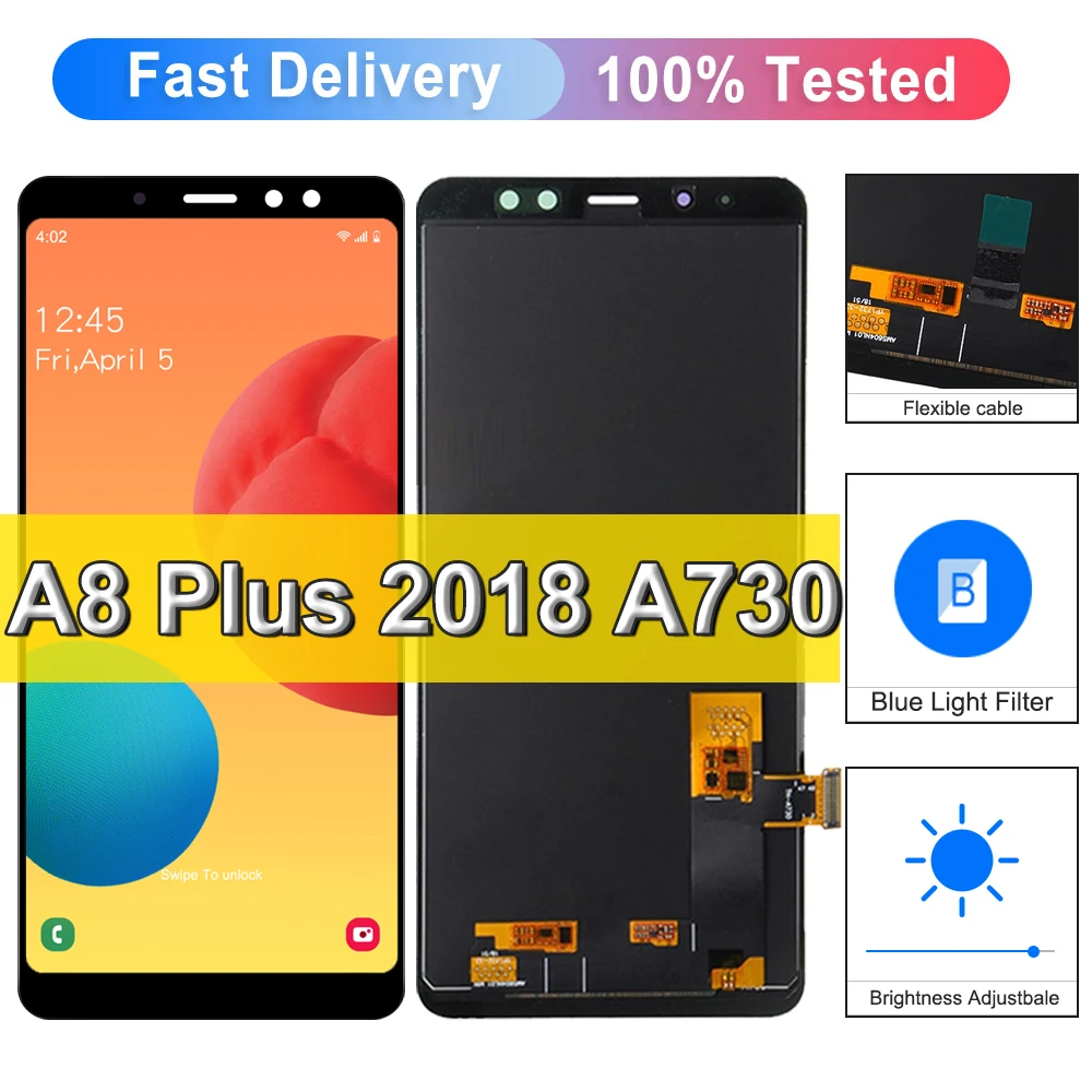 OLED High Quality For Samsung Galaxy A8+ 2018 A8Plus A730 LCD Display Touch Screen,For Galaxy A8 Plus A730F Display Replacement