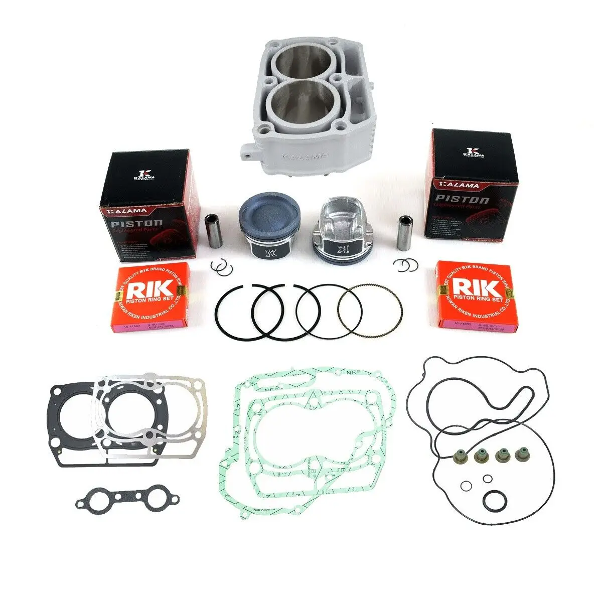 80mm Cylinder #2202696, Piston & RIK Piston Ring Kit x 2 #2202917, 2202920, Complete Engine Gasket fit Sportsman Ranger RZR 800