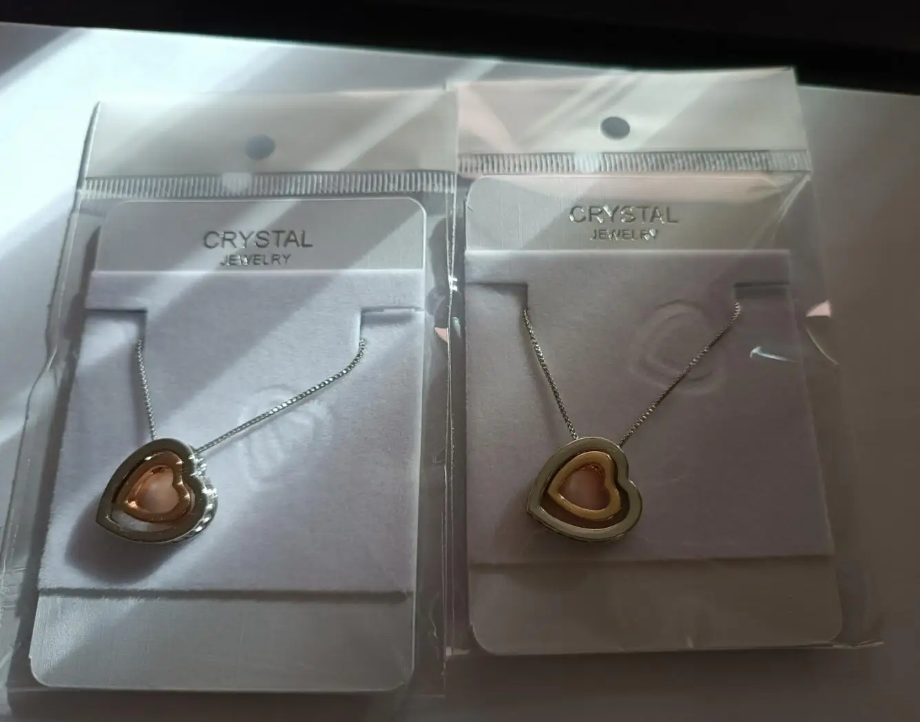 Float double Heart Pendant sweater chain Necklace quality crystal shine rhinestone charm birthday gift girls wed fashion jewelry