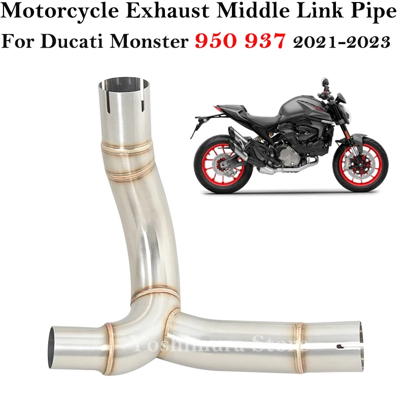 

Motorcycle Exhaust Escape Systems Slip On For Ducati Monster 950 937 2021 - 2023 Stainless SteelModify Middle Link Pipe Muffler