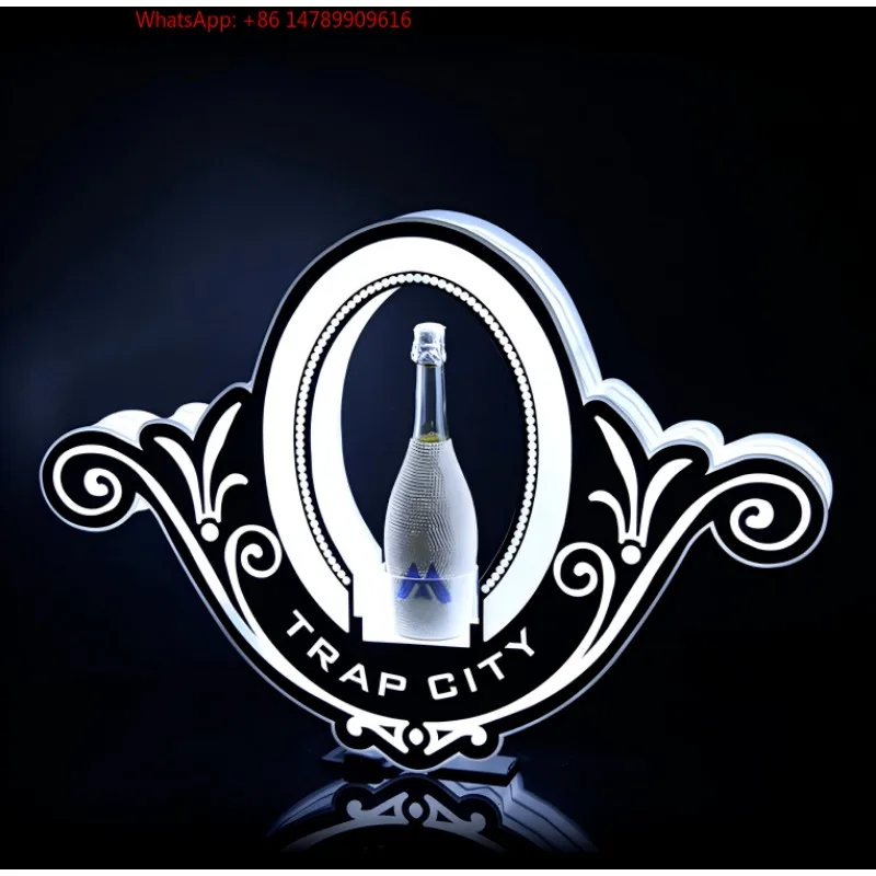 Premium Custom LED Liquor Display StandNew Style Round Flower Shape LED Bottle Presenter Multi Color Champagne Display Holder Fo