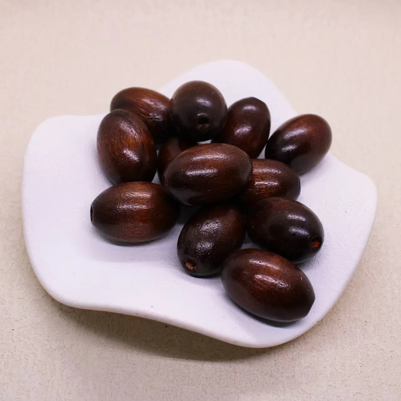 100Pcs/Lot Maroon Wooden Beads DIY Material Accessories Oval High Quality Loose Beads For Bracelet Necklace Making 30*20mm