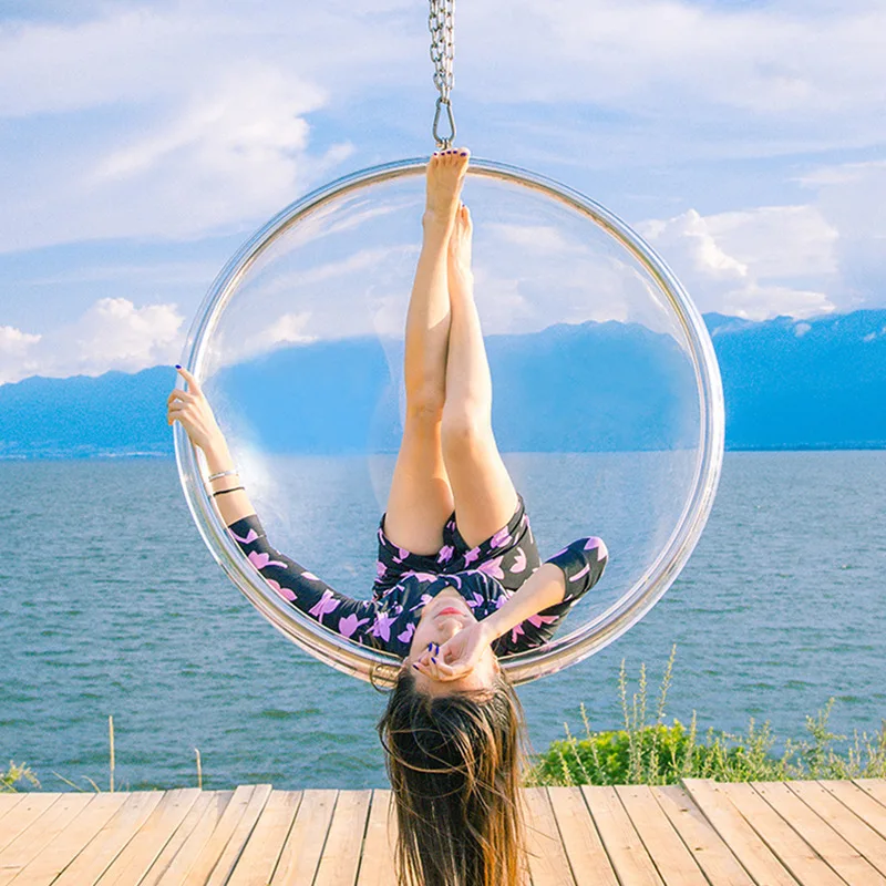 

&* Nordic Internet Celebrant Acrylic Ball Hanging Chair Transparent Hemisphere Bubble Swing Cushion Girls' Room Balcony Space