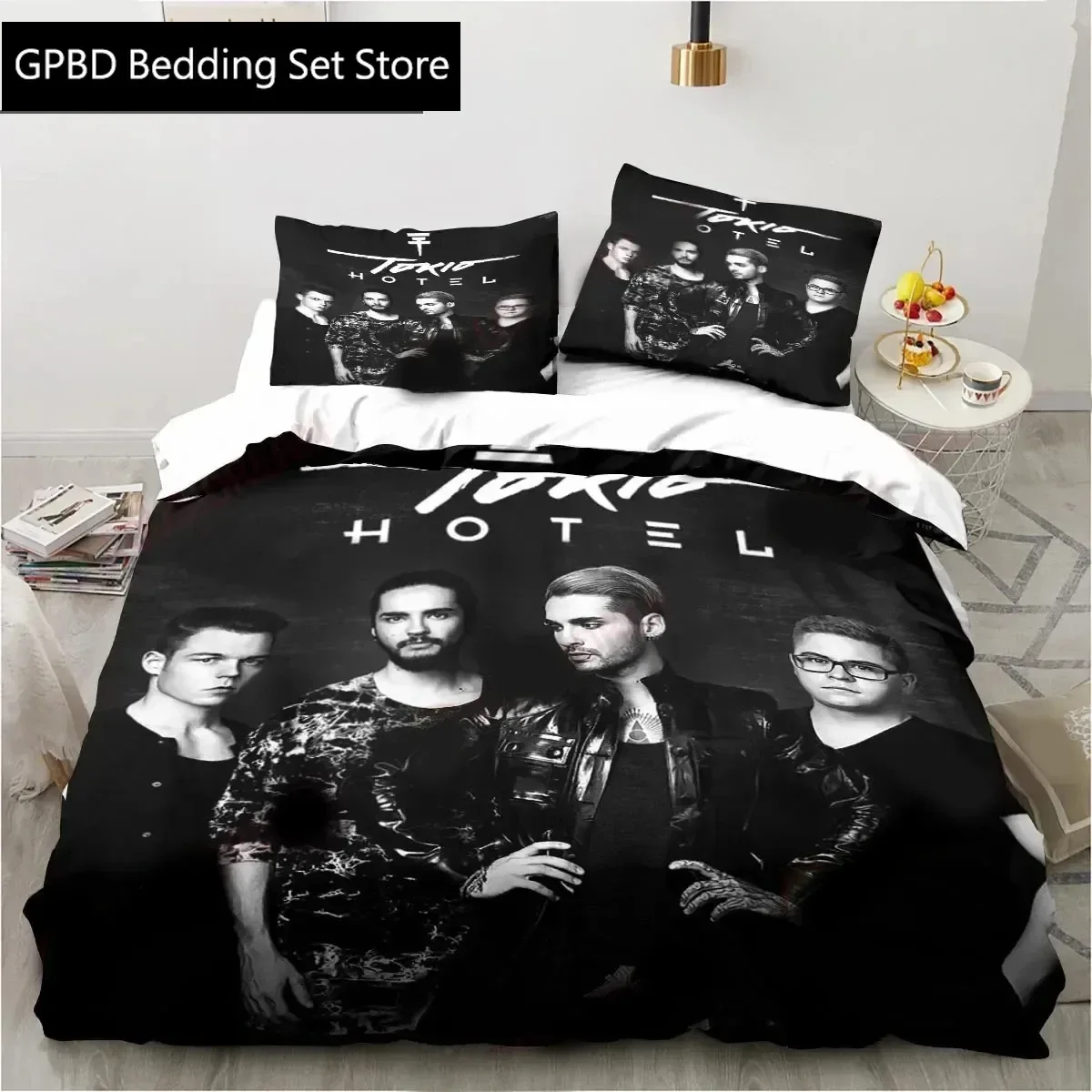 3D Print Tokio Hotel Bedding Set Boys Girls Twin Queen King Size Duvet Cover Pillowcase Bed boys Adult Home Textileextile