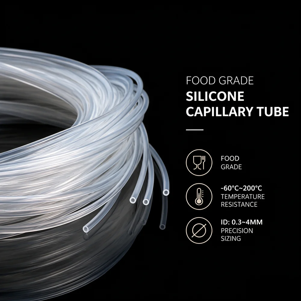 

10M/5M/2M Food Grade Clear Capillary Silicone Tubing ID 0.3-4mm Easy to install cut rebound no creases micro conveying hose